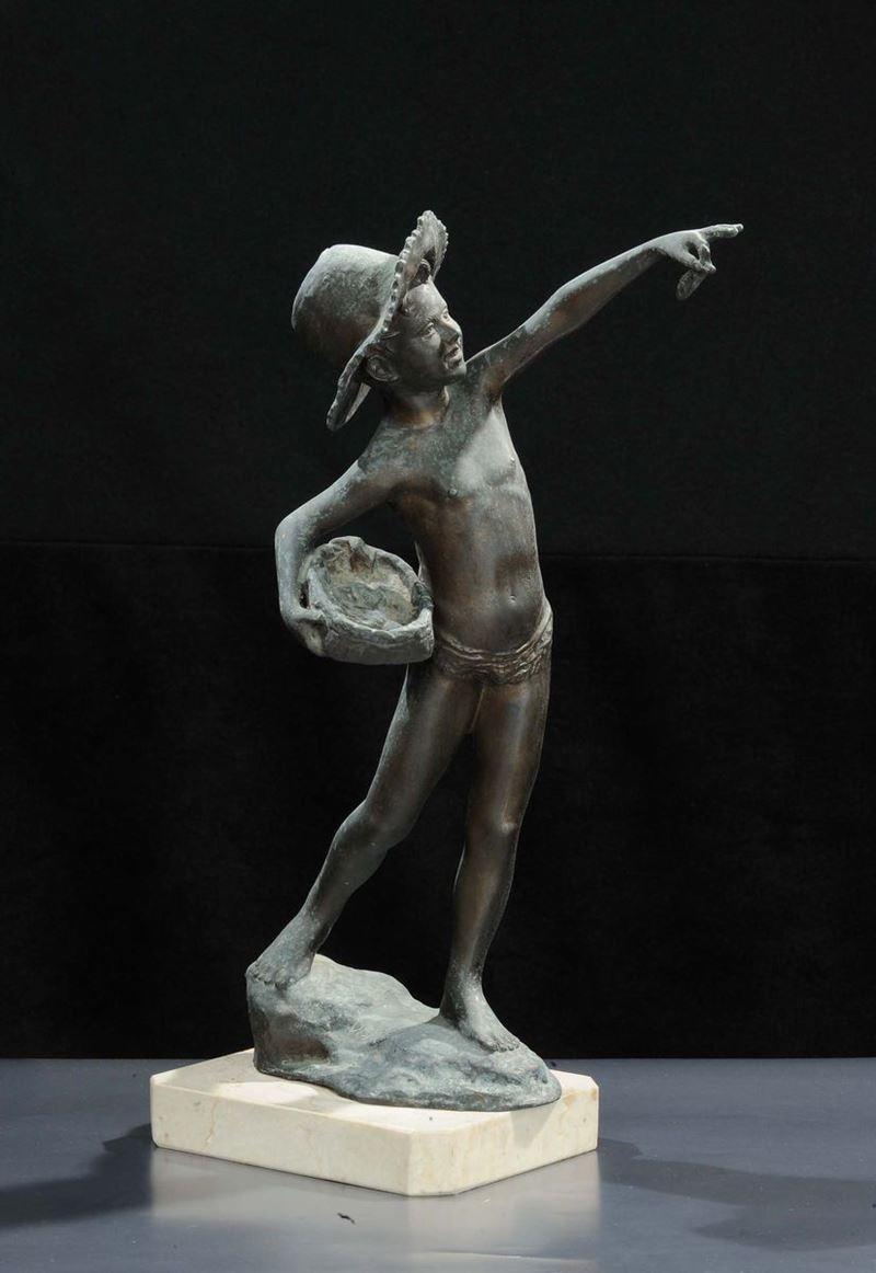 Giovanni De Martino (1879-1935/38) Pescatorello  - Asta Antiquariato e Dipinti Antichi - Cambi Casa d'Aste