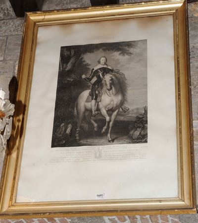 Stampa Raffigurante Uomo a Cavallo, Fine XVIII Secolo