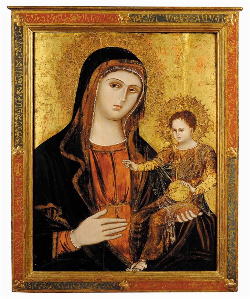 Scuola Veneto Cretese del XVII secolo Madonna con Bambino  - Auction Old Paintings and Furnitures - Cambi Casa d'Aste