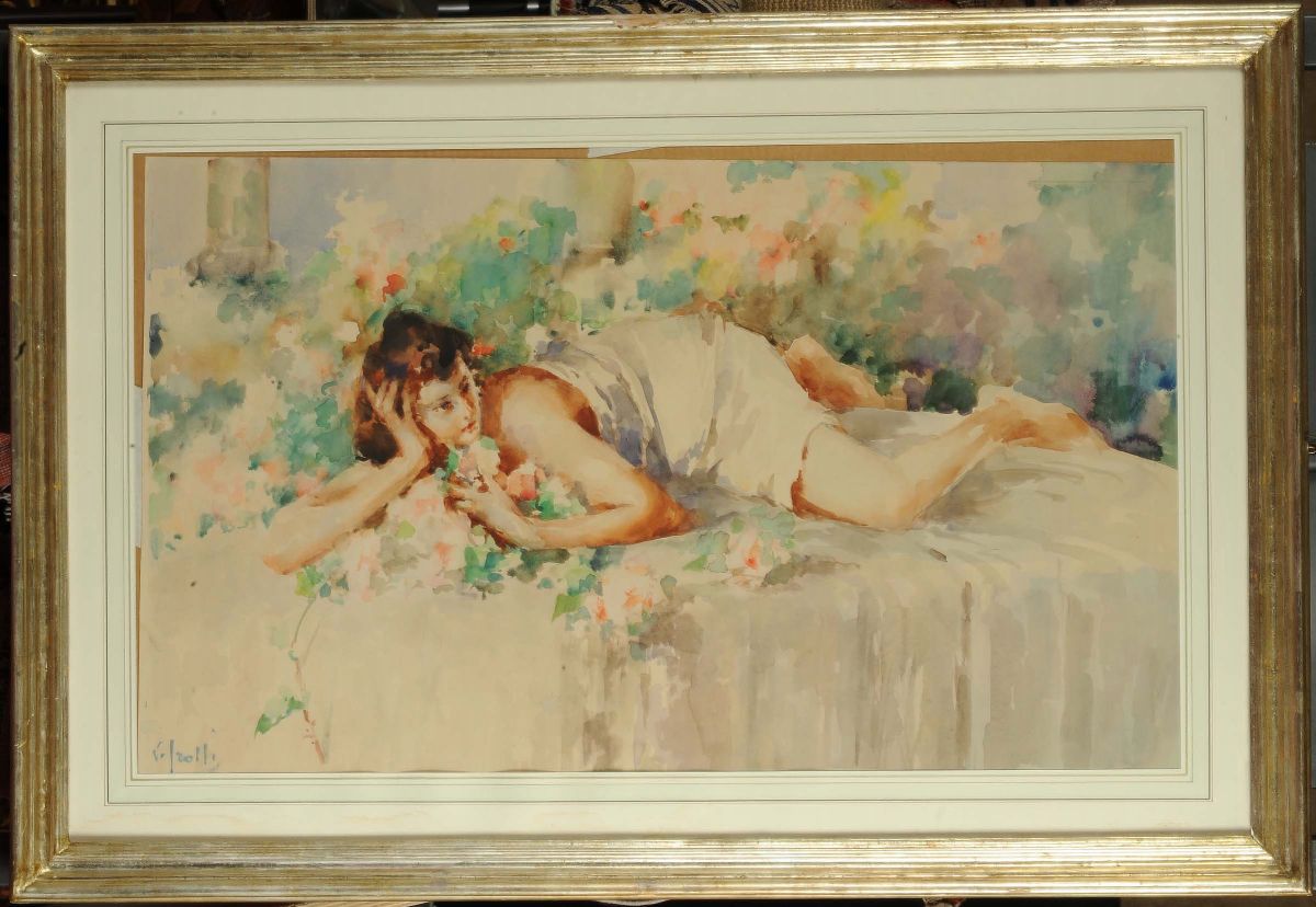 Vincenzo Irolli (1869-1942/49)bellezza Sdraiata