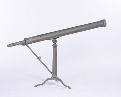 Grande Telescopio da Tavolo in Ottone a Due Allunghi, Gran Bretagna, Metà XIX Secolo