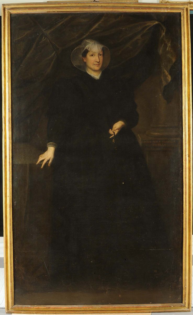 Scuola Napoletana del XVII Secolo Ritratto di Donna Paola Isabella Torella in Abito Nero