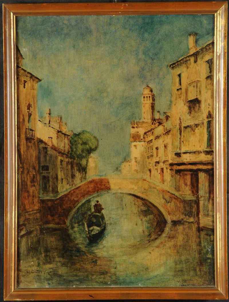 B. Olivieri (XVIII secolo) Rio a Venezia  - Asta Antiquariato e Dipinti Antichi - Cambi Casa d'Aste