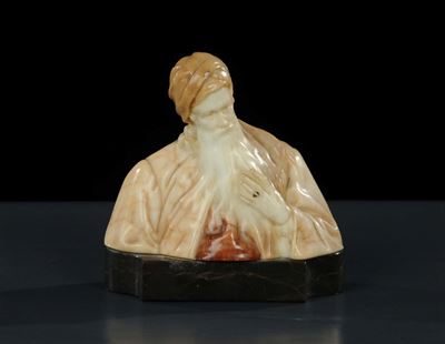Statuetta in Marmo Raffigurante Saggio Ebreo Jahn, XX Secolo