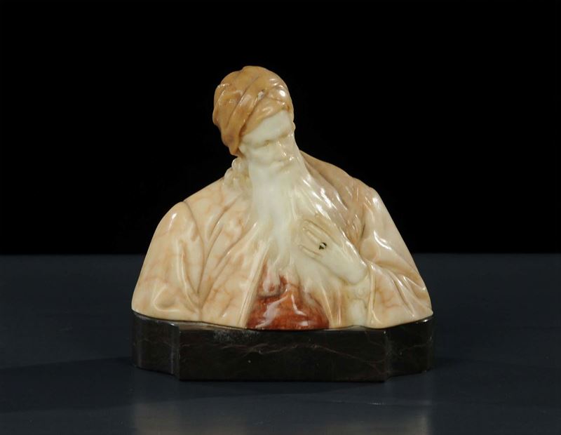 Statuetta in marmo raffigurante Saggio ebreo Jahn, XX secolo  - Asta Antiquariato e Dipinti Antichi - Cambi Casa d'Aste