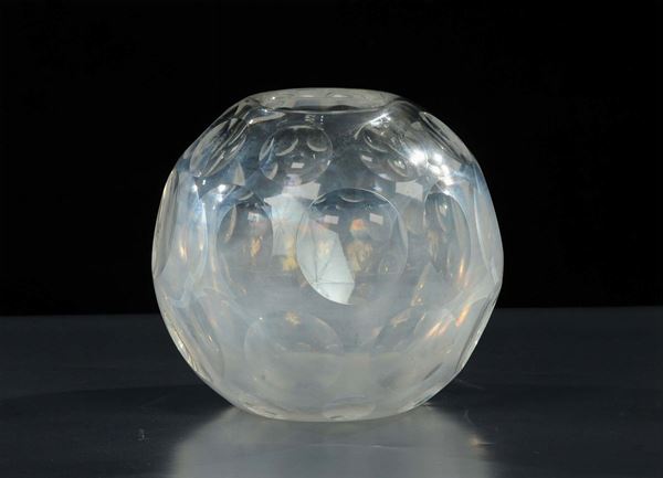 Vaso in cristallo molato, XX secolo