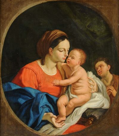 Scuola Italiana del XIX Secolomadonna con Bambino e San Giovannino