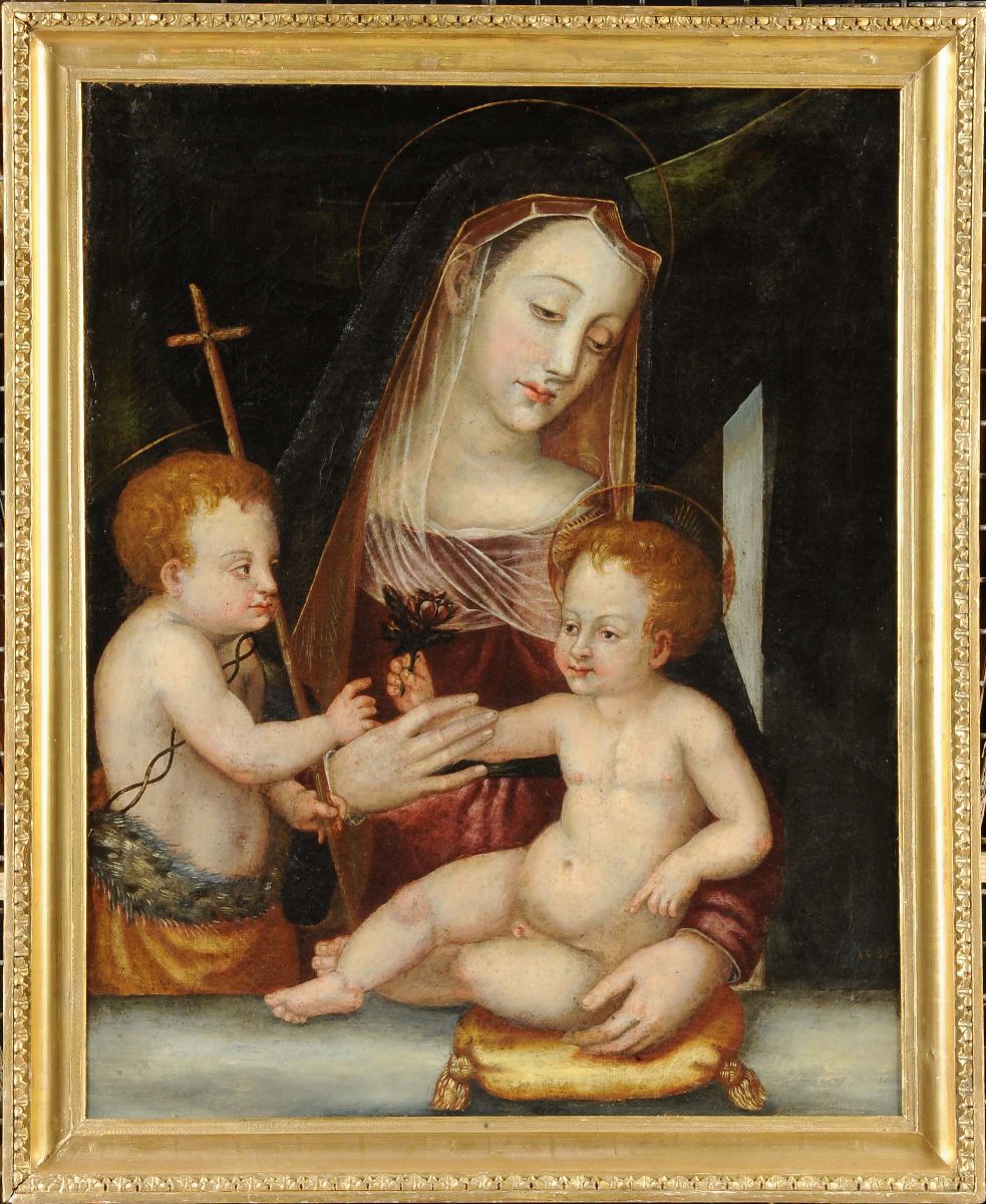 Scuola Toscana della Fine del XVIII Secolomadonna con Bambino e San Giovannino