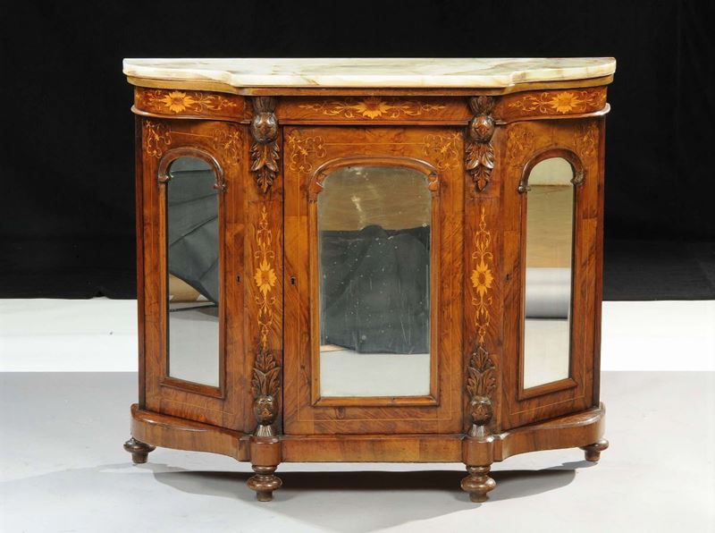 Bookcase con ante a specchio, Inghilterra XIX secolo  - Auction OnLine Auction 06-2012 - Cambi Casa d'Aste