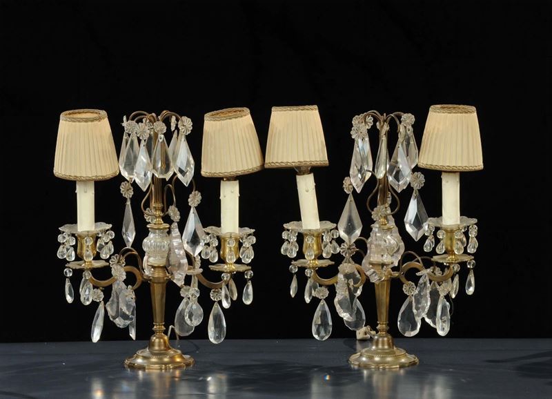 Coppia di lumi a due luci, XX secolo  - Auction Old Paintings and Furnitures - Cambi Casa d'Aste