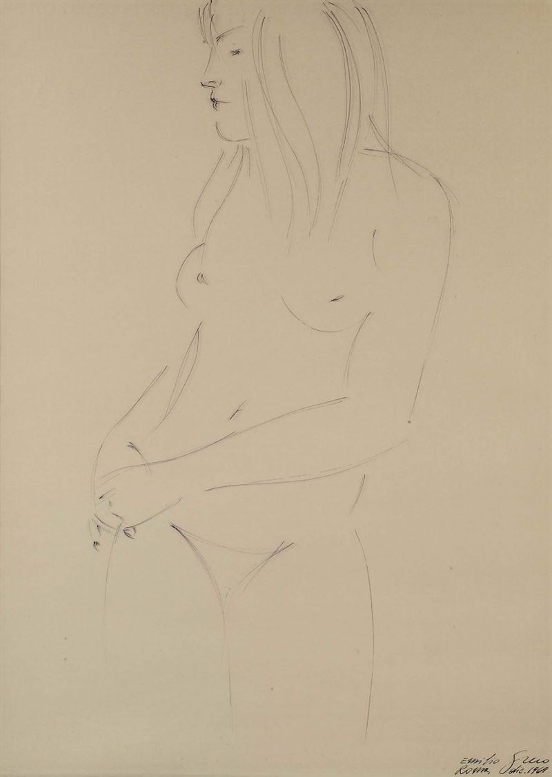 Emilio Greco (1913-1955) Nudo femminile, 1969  - Asta Dipinti del XIX e XX secolo - II - Cambi Casa d'Aste
