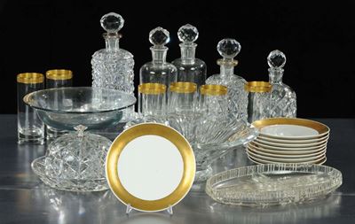 Lotto di Oggetti in Cristallo e Ceramica
