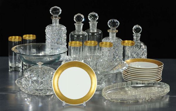 Lotto di oggetti in cristallo e ceramica
