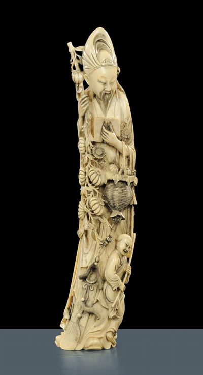 Scultura in Avorio Scolpito, Cina XIX Secolo
