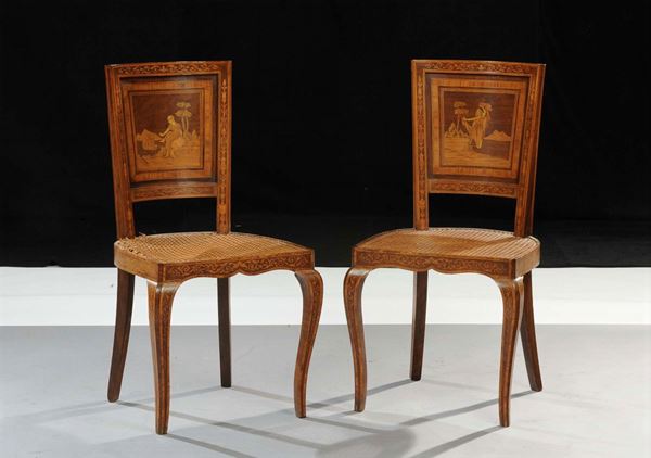 Coppia di sedie in stile Luigi XV