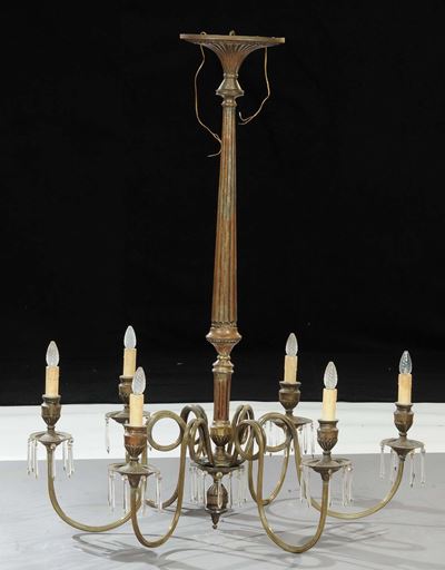 Lampadario in Metallo a Sei Luci