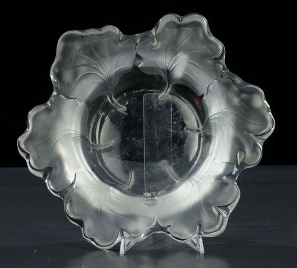 Coppa polilobata in cristallo Lalique
