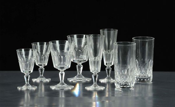 Servizio di bicchieri da dodici in cristallo, XX secolo