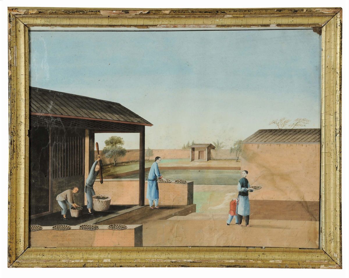 Coppia di Gouaches su Carta, Cina XIX Secolo
