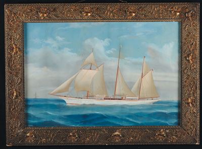 Antonio De Simone (1851-1907)ritratto dello Steam Yacht Jason in Navigazione