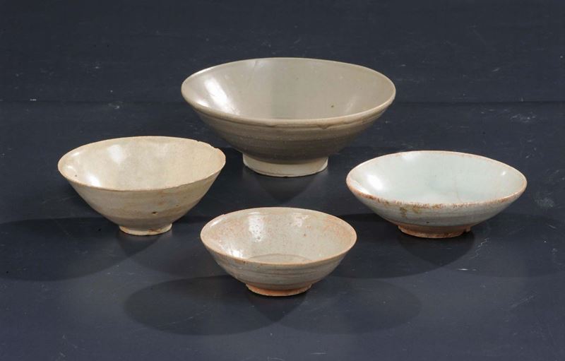 Quattro ciotoline in ceramica, epoca Song (960-1279)  - Asta Arte Orientale - Cambi Casa d'Aste