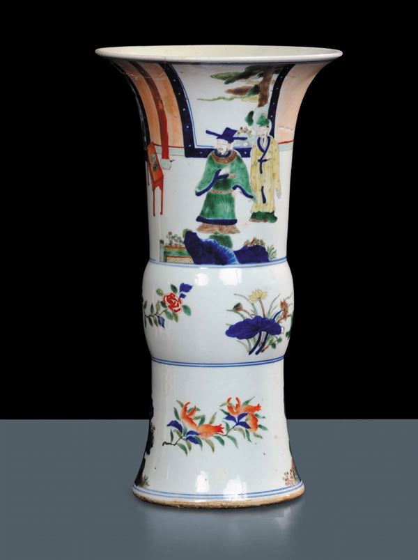 Vaso a balaustra in porcellana, epoca dell'Imperatore Shun Chi