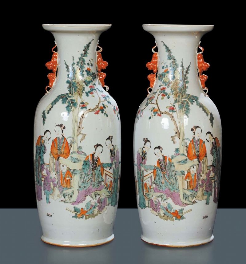 Coppia di vasi a pendant in porcellana, Cina 1853  - Asta Arte Orientale - Cambi Casa d'Aste