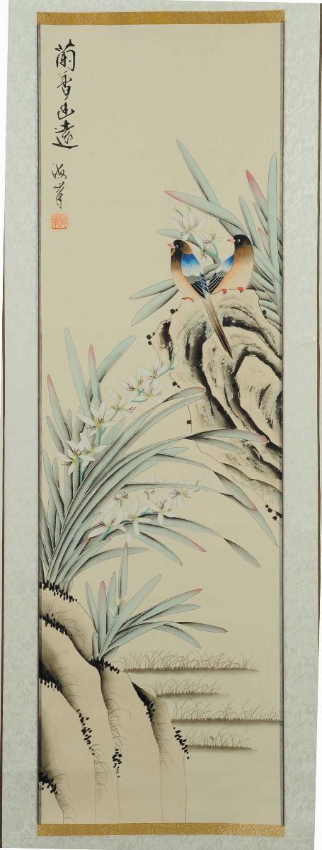 Han Hai Feng (1961) Le quattro nobili piante con le relative scritte