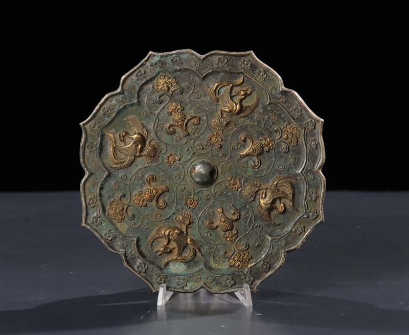 Specchio a fior di loto, riferibile epoca Sung (960-1279)  - Asta Arte Orientale - Cambi Casa d'Aste