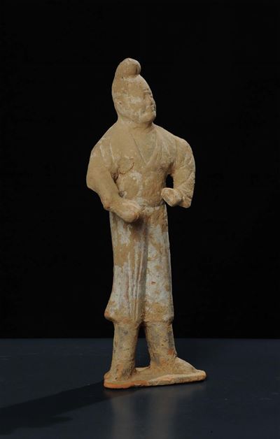 Palafreniere in Terracotta, Epoca Tang (618-907)