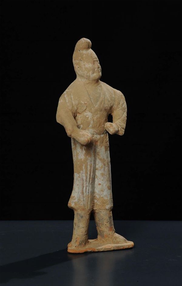 Palafreniere in terracotta, epoca Tang (618-907)