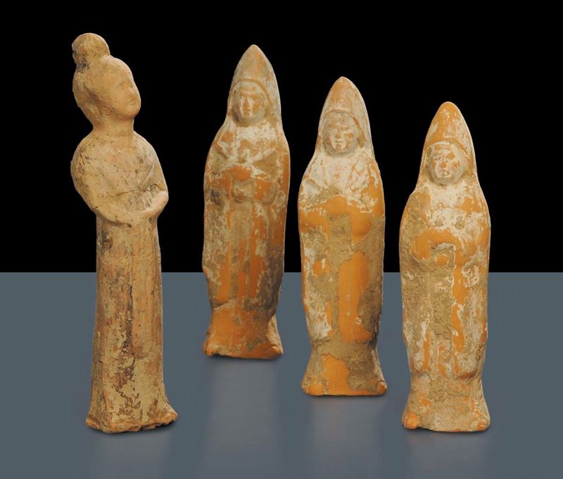 Lotto di statue in terracotta, epoca Tang (618-907)  - Asta Arte Orientale - Cambi Casa d'Aste