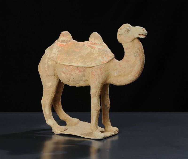 Cammello in terracotta, epoca Tang (618-907)  - Asta Arte Orientale - Cambi Casa d'Aste