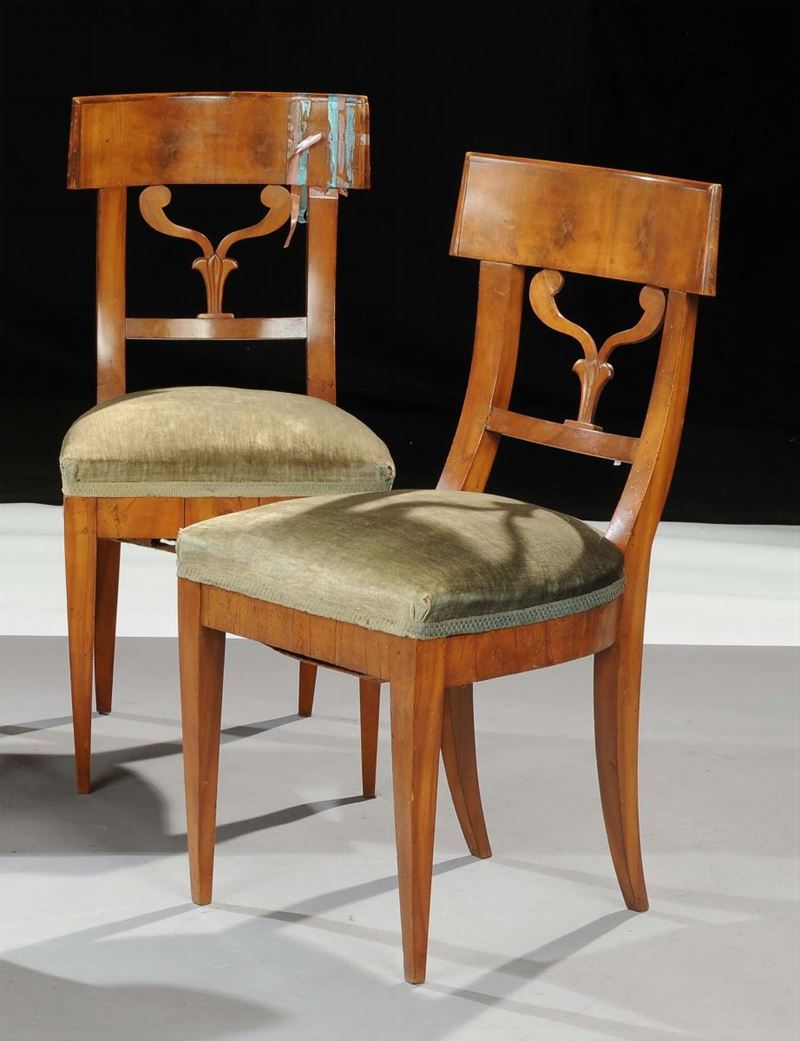 Coppia di sedie Direttorio, XIX secolo  - Asta Antiquariato e Dipinti Antichi - Cambi Casa d'Aste