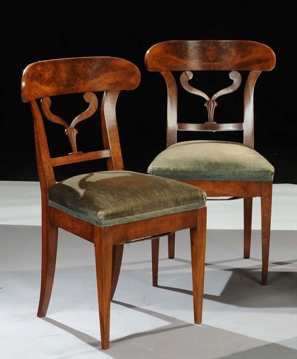 Coppia di sedie Direttorio, XIX secolo