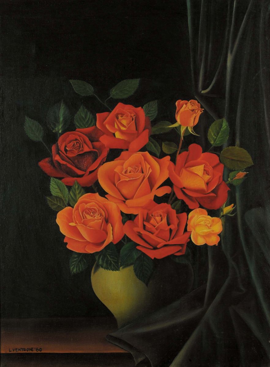 Luciano Ventrone (1942)nature Morte con Vasi di Fiori, 1958 e 1960