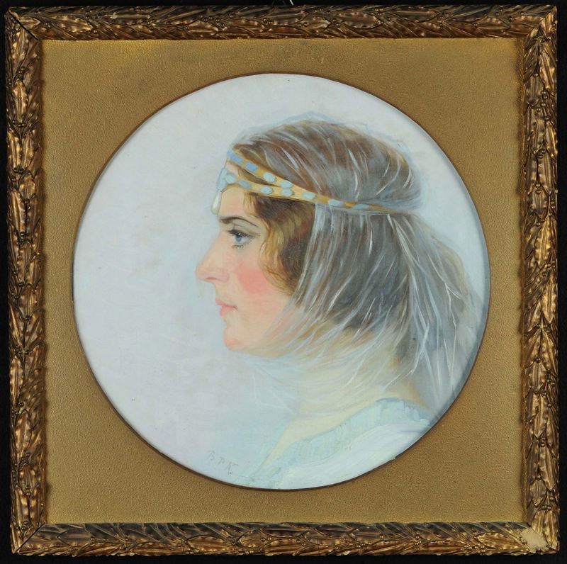 Anonimo del XX secolo Profilo femminile  - Auction Old Paintings and Furnitures - Cambi Casa d'Aste