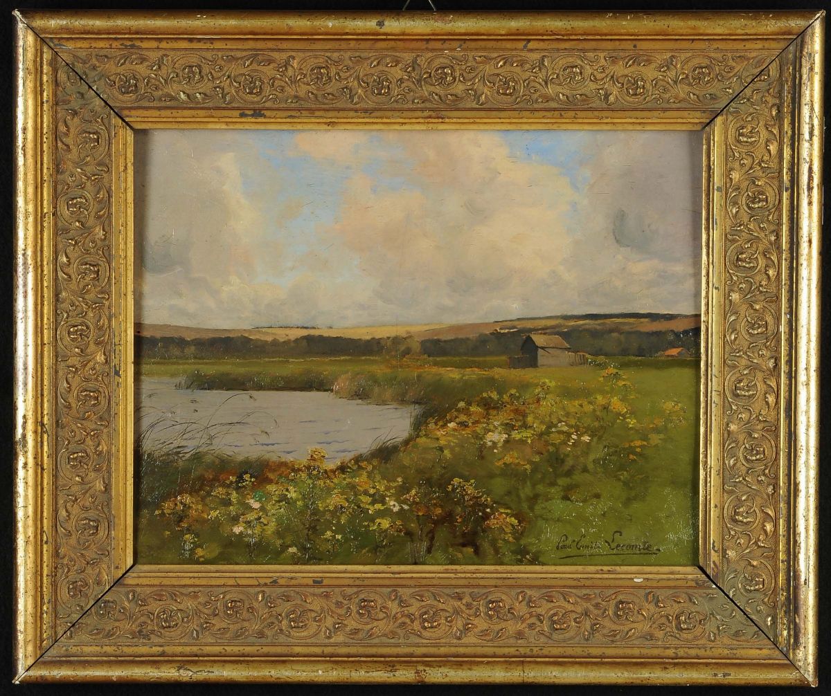 Paul Emile Lecomte (1877-1950)veduta Lacustre
