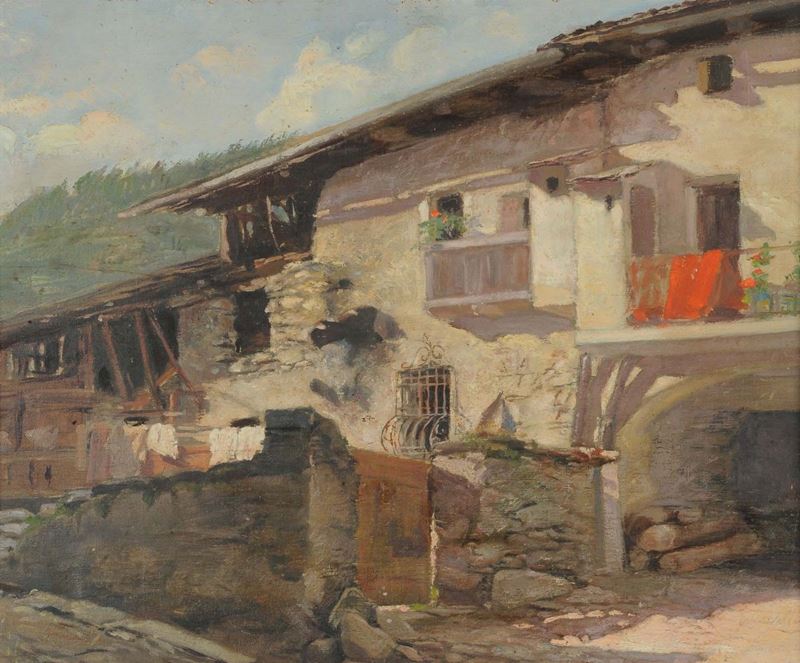 Anonimo del XX secolo Scorcio di cascinale  - Asta Antiquariato e Dipinti Antichi - Cambi Casa d'Aste