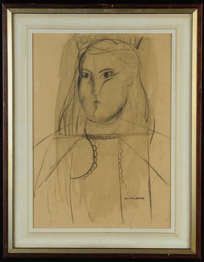 Bruno Cassinari (1912-1992) Testa femminile  - Auction Old Paintings and Furnitures - Cambi Casa d'Aste