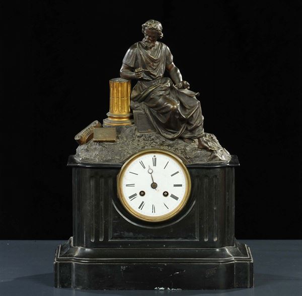 Orologio da tavolo in bronzo, fine XIX secolo