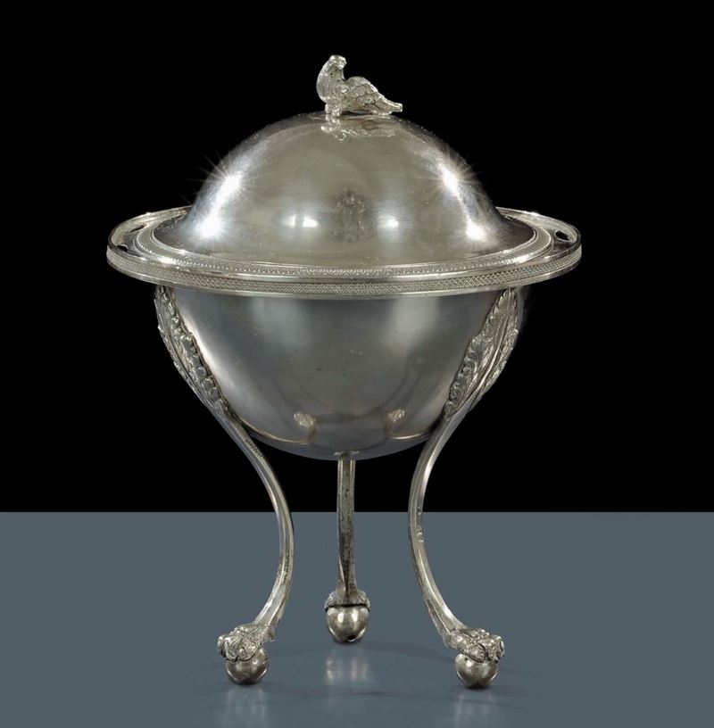 Zuccheriera Impero in argento con corpo sferico  - Asta Gioielli, Argenti ed Orologi Antichi e Contemporanei - Cambi Casa d'Aste
