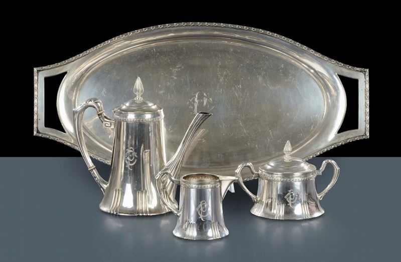 Servizio in argento da caff di epoca Liberty  - Asta Gioielli, Argenti ed Orologi Antichi e Contemporanei - Cambi Casa d'Aste