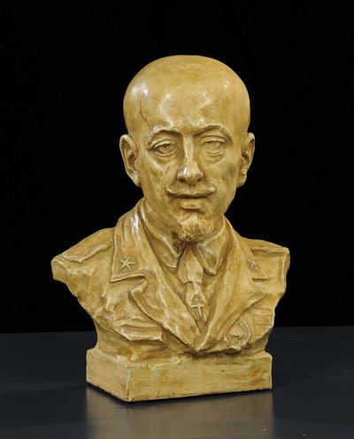 Busto in Terracotta Raffigurante Gabriele Dõannunzio
