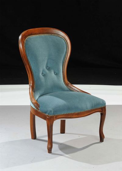 Poltroncina in Legno di Noce, XX Secolo