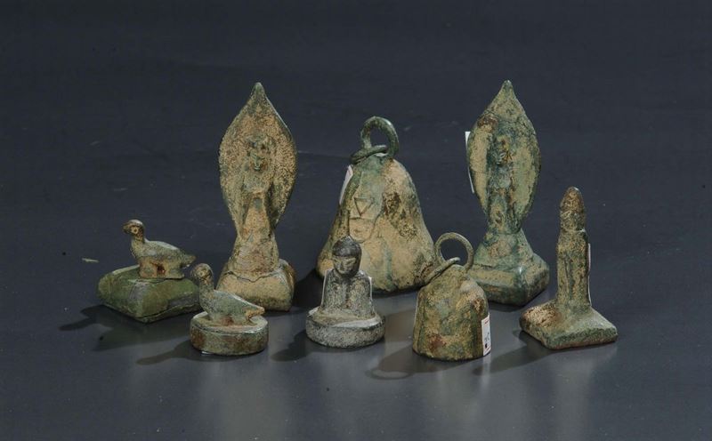 Sei sigilli in bronzo, riferibili epoca Wei-Sui (384-618)  - Auction Oriental Art - Cambi Casa d'Aste