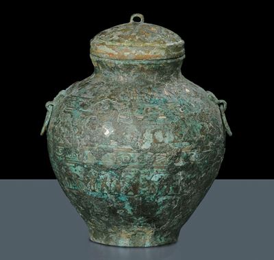 Recipiente in Bronzo con Coperchio ed Anelli Laterali, Riferibile Stati Combattenti (475 a.C-221 ...
