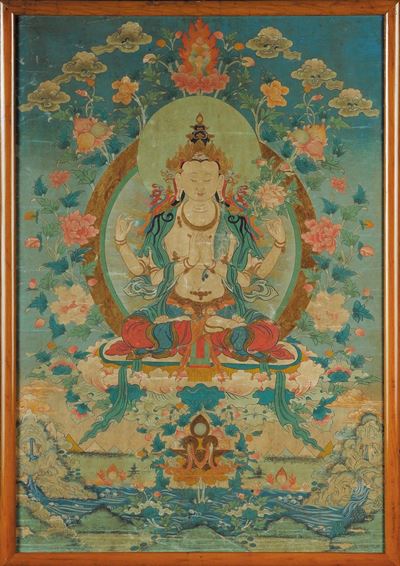 Tanka Policromo su Tela, Dinastia Qing (1644-1912)