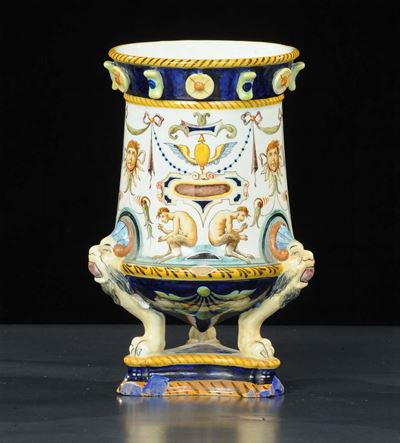 Vaso in Ceramica Policroma, XIX Secolo