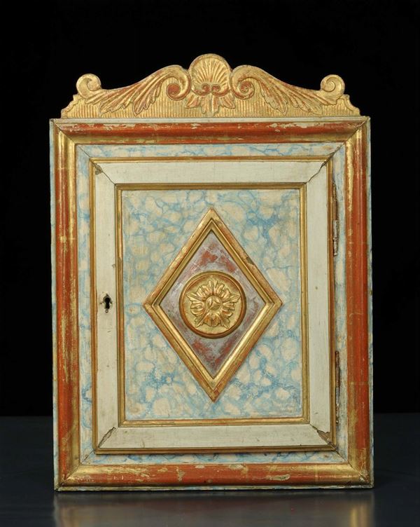 Antina di tabernacolo in legno intagliato, XIX secolo